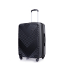 Expandable 3 Piece Luggage Sets PC Lightweight Suitcase with Two Hooks, Spinner Wheels, TSA Lock, (20/24/28), Black